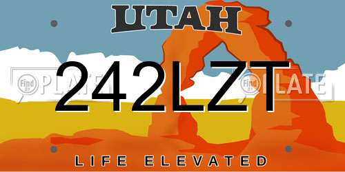 242LZT Utah License Plate