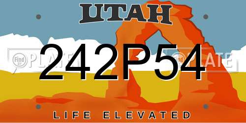 242P54 Utah License Plate