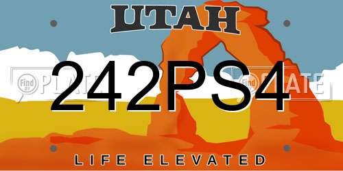 242PS4 Utah License Plate