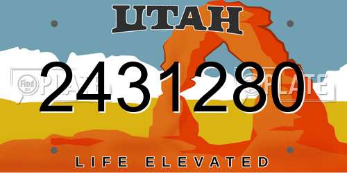 2431280 Utah License Plate