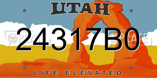 24317B0 Utah License Plate