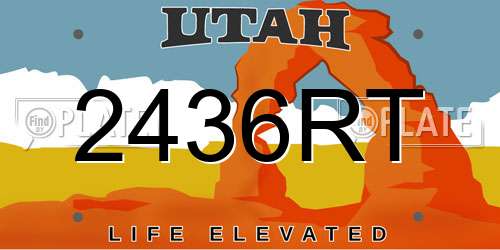 2436RT Utah License Plate