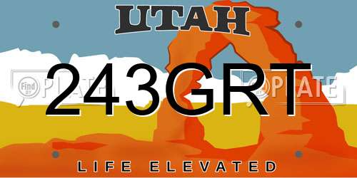 243GRT Utah License Plate