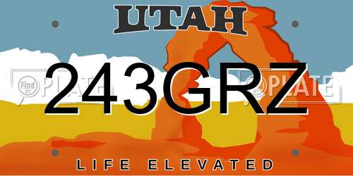 243GRZ Utah License Plate