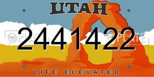 2441422 Utah License Plate