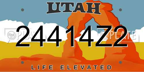 24414Z2 Utah License Plate