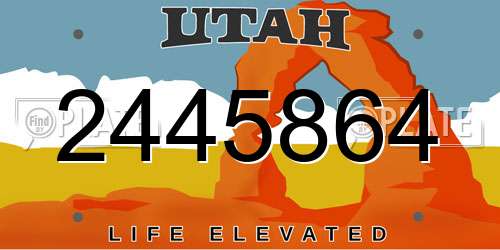 2445864 Utah License Plate