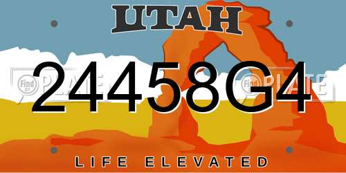 24458G4 Utah License Plate