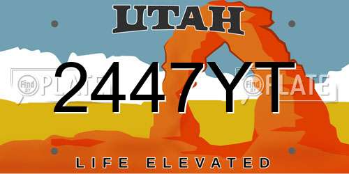 2447YT Utah License Plate
