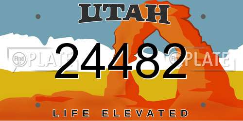 24482 Utah License Plate