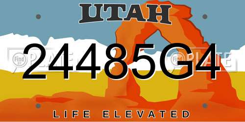 24485G4 Utah License Plate