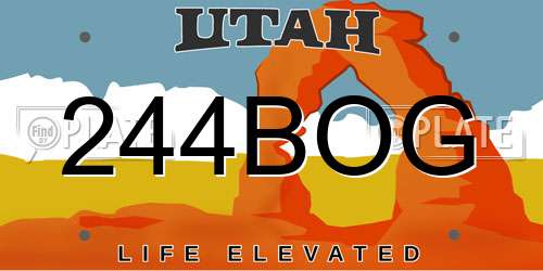 244BOG Utah License Plate