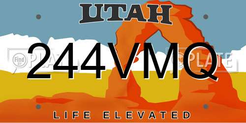 244VMQ Utah License Plate