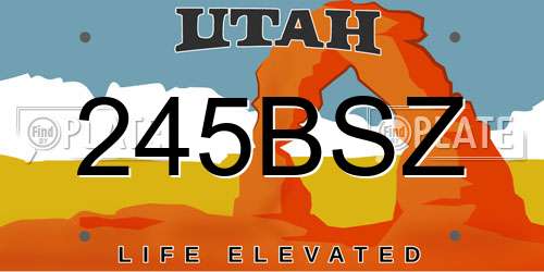 245BSZ Utah License Plate