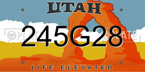 245G28 Utah License Plate
