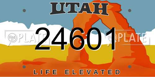 24601 Utah License Plate