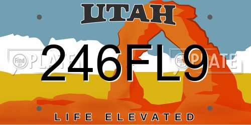 246FL9 Utah License Plate