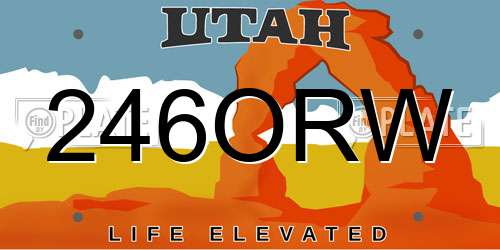 246ORW Utah License Plate