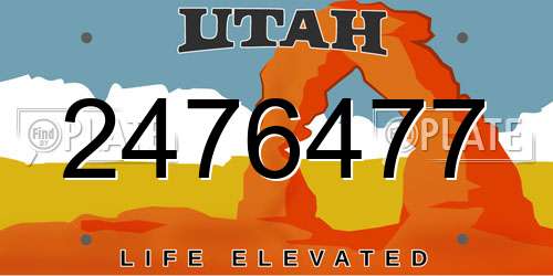 2476477 Utah License Plate