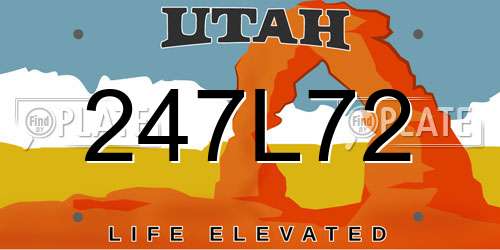 247L72 Utah License Plate