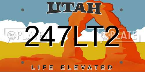 247LT2 Utah License Plate