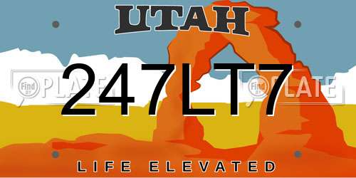 247LT7 Utah License Plate