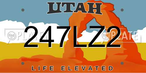 247LZ2 Utah License Plate