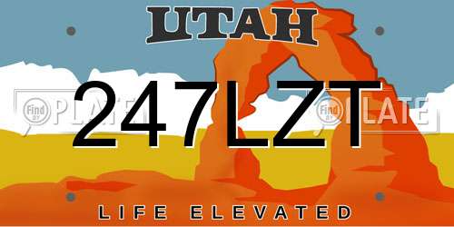 247LZT Utah License Plate