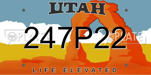 247P22 Utah License Plate