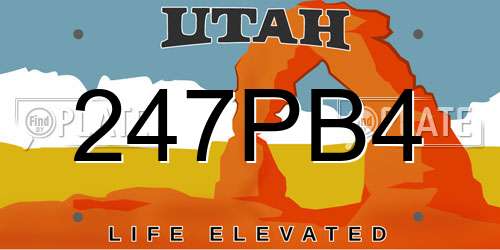 247PB4 Utah License Plate