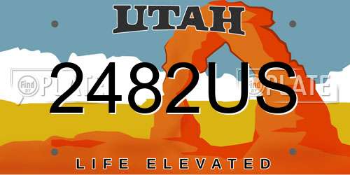 2482US Utah License Plate