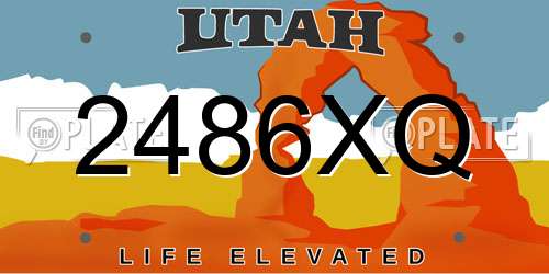 2486XQ Utah License Plate