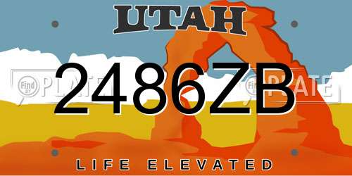 2486ZB Utah License Plate
