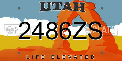 2486ZS Utah License Plate