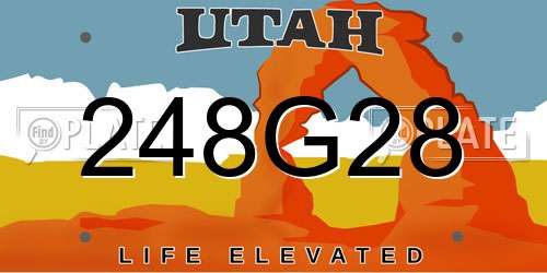 248G28 Utah License Plate