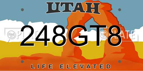 248GT8 Utah License Plate