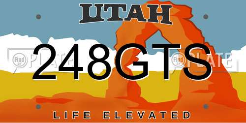 248GTS Utah License Plate
