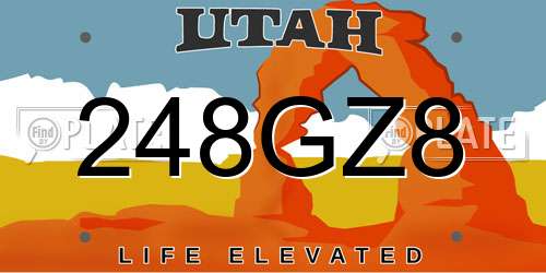 248GZ8 Utah License Plate