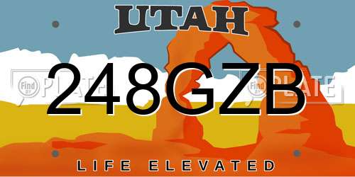 248GZB Utah License Plate