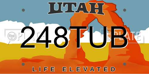 248TUB Utah License Plate