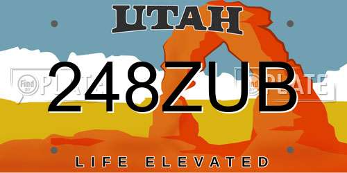 248ZUB Utah License Plate