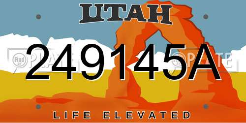 249145A Utah License Plate