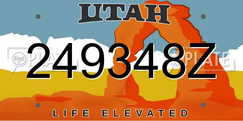 249348Z Utah License Plate