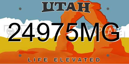 24975MG Utah License Plate