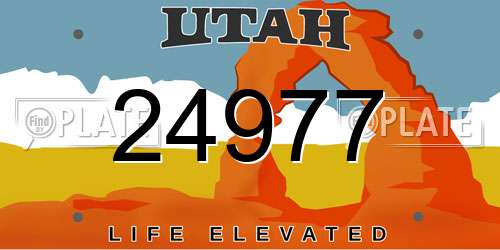 24977 Utah License Plate