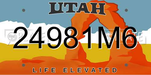 24981M6 Utah License Plate