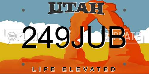 249JUB Utah License Plate
