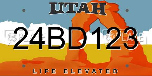 24BD123 Utah License Plate