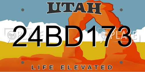 24BD173 Utah License Plate