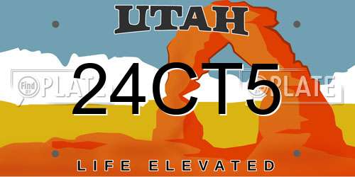 24CT5 Utah License Plate